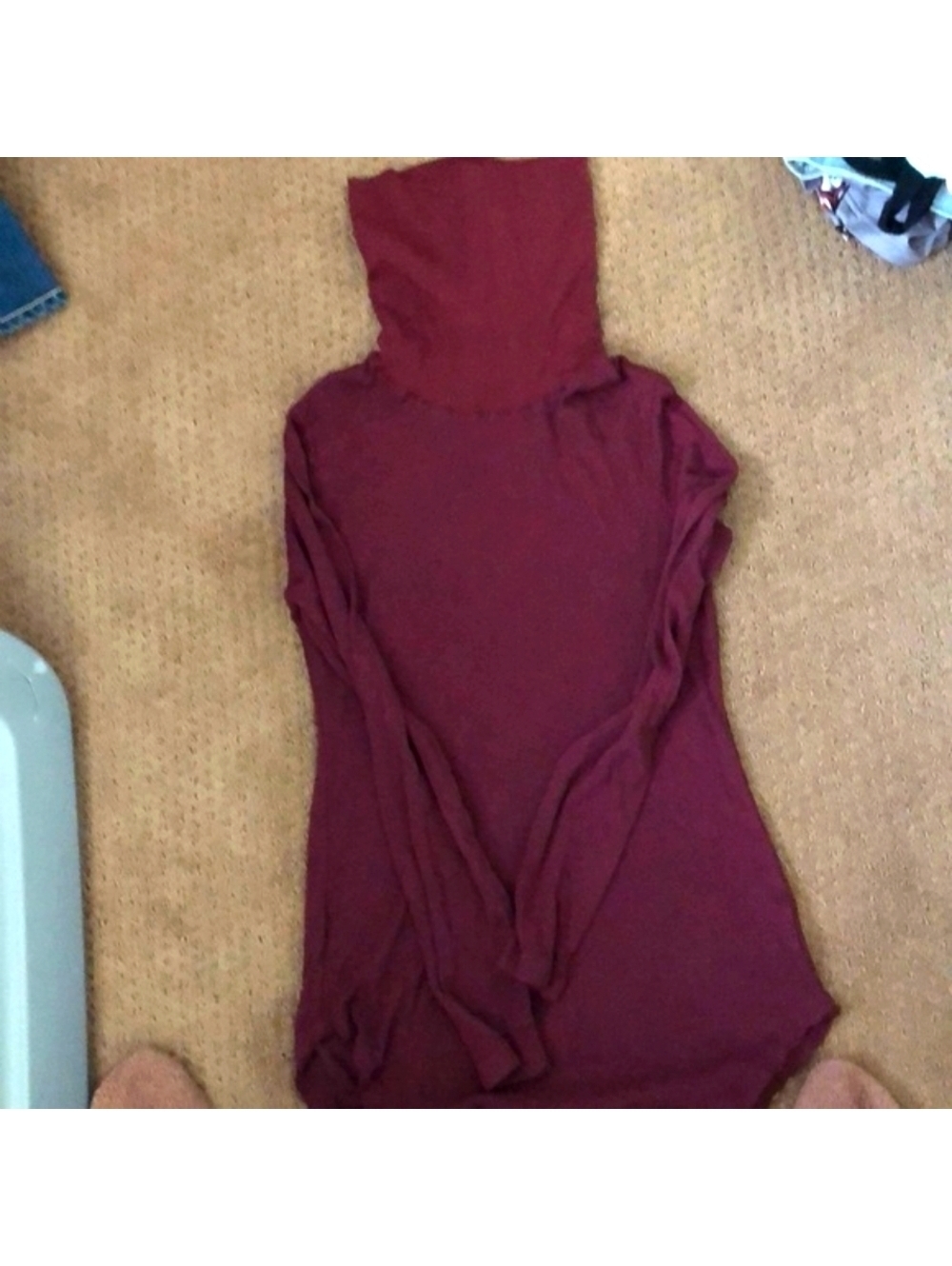 Evereve x Michael Stars Long Sleeve Thermal Top, Burgundy, Women's Size 2
